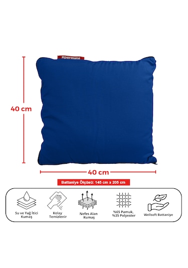 Xpermate Tv Battaniye Yastık Welsoft Battaniye 145x205 Mavi