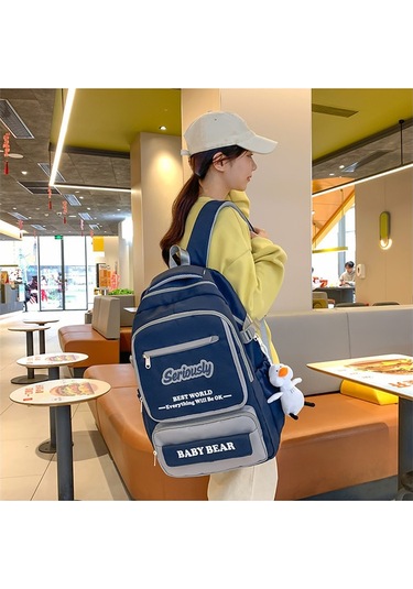 Genç Kızlar İçin Şık Ve Konforlu Büyük Kapasiteli Okul Çantası, Ortaokul Öğrencilerine Özel Modaya Uygun Sırt Çantası, Dayanıklı Ve Ergonomik Tasarım Gri