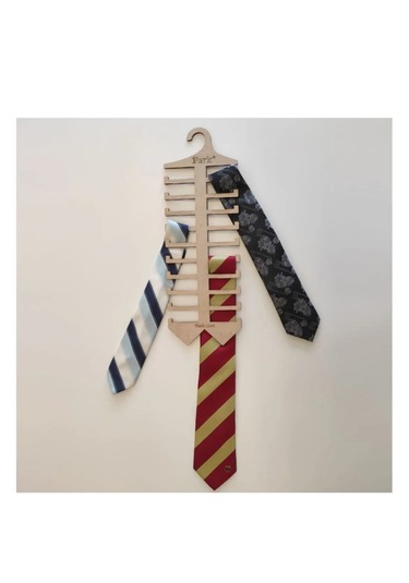 Kıravat Askısı Özel Tasarım Ahşap 5mm Boyasız Doğal Renk Ahşap