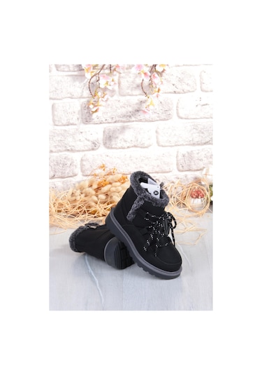 Fort Cool Lina Anatomik Sıcak Astar Kaymaz Taban Kız Çocuk Bot Siyah