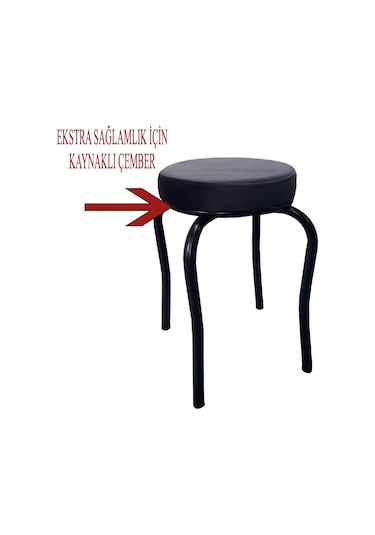 Ahtapot Tabure Antrasit Renk Babyface Kumaş Metal Boyalı Ayaklı 4 Adet