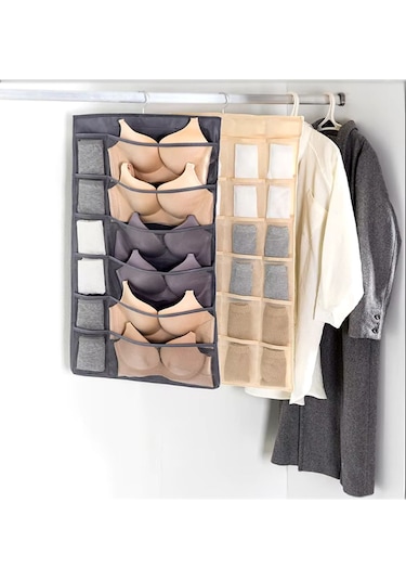 Adarya Home Çift Taraflı Askılı Çok Amaçlı Organizer 18 Ve 12 Göz Beyaz