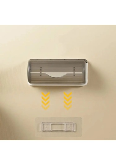 Gajeena Duvar Tipi Siyah Gri Çöp Poşeti Tutucu, Abs Plastik, 17x8x7.5cm, Ev Ofis Uygun, Pratik Ve Boşluk Tasarrufu Sağlar Gri