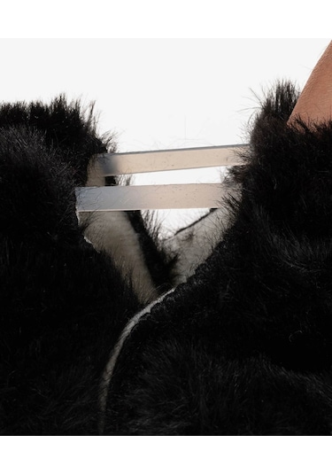 Hopfrög Kids Furry Siyah Kürk Barefoot Patik Siyah