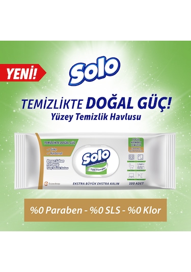 Solo Beyaz Sabun Ferahlığı Yüzey Temizlik Havlusu 100'lü