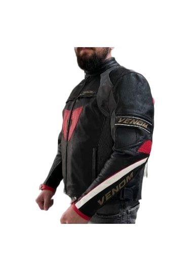 Venom D1 Racing Deri Ceket Siyah