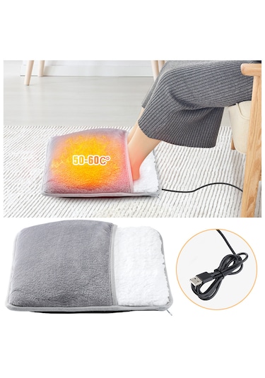 Eternal Luck Sabit Sıcaklıkta Isıtma Ev Tipi Usb Ayak Isıtıcısı Gri