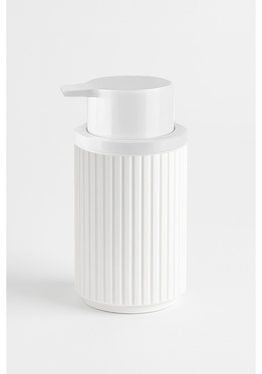 Lines Serisi Beyaz Banyo Seti, 5 Parça Lüks Akrilik Çöp Kovası, Fırça, Sabunluk Banyo Aksesuar Seti 3375 Beyaz