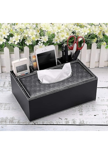 Dikdörtgen Pu Deri Mendil Kutusu