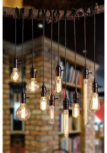 T300 Rustik Led Ampul 8w E27 Duy 2200k Amber Cam Vintage 30 Cm