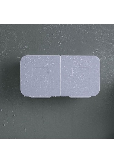 Novahub Mor Banyo Organizatörü, Pamuk Pedleri Depolama, Duvara Monte, Plastik Çubuklu, Kozmetik Organizatör Mor