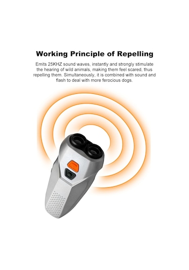 Köpek Havlama Kontrol Cihazları Led El Feneri İle Çift Sensörlü Havlama Önleyici Cihaz Ultrasonik Kö-siyah
