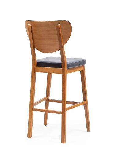Olivya Ahşap Bar Sandalyesi Mavi
