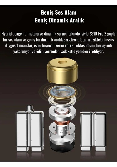 Kz Zs10 Pro 2 Hibrit Kulaklık 4ba+1dd Mikrofonlu Zs10 Pro 2