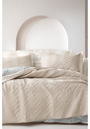 Yataş Bedding Curly Çift Kişilik Yatak Örtüsü Seti - Bej