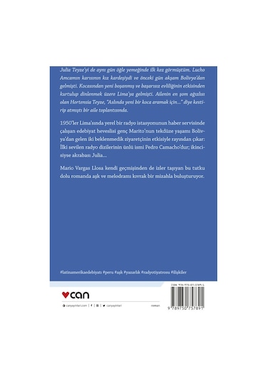 Julia Teyze -  Mario Vargas Llosa -  Can Yayınları