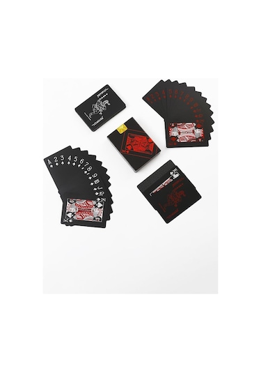 Siyah İskambil Kağıdı Plastik Su Geçirmez Oyun Kağıdı Cin954kr