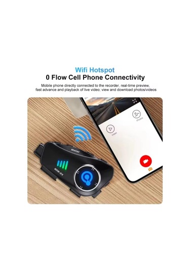 Q28-2x Motosiklet Kask Bluetooth İnterkom Su Geçirmez 1080p Hd Sürüş Kaydedici Kablosuz Kamera-1279