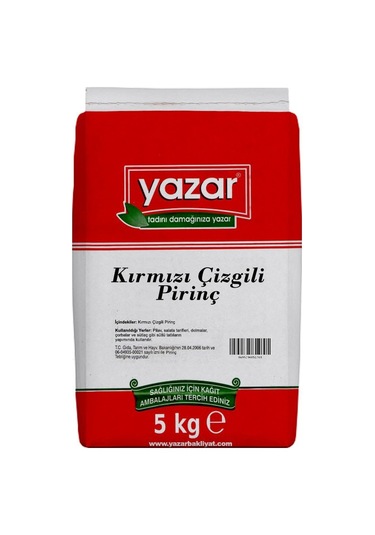 Yazar Kırmızı Çizgili Yerli Pirinç 5 KG