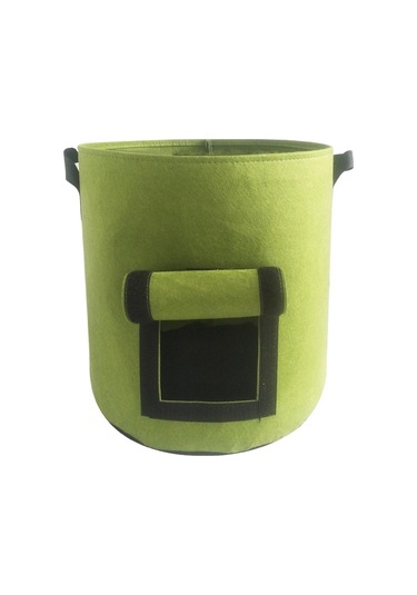 Yeşil 1 Adet Keçe Patates Bitki Dikme Çantası Büyük Çaplı Sebze Bitki Fide Çantası Dokunmamış Keçe Patates Yetiştirme Kovası D35 H40cm