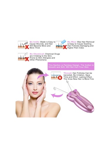 1 Parçalı Kadın Yüz Kılı Temizleme Aleti Seti, Pembe