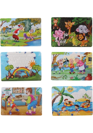 36 Parça Çocuk Puzzle + Boyama 6' Lı Set