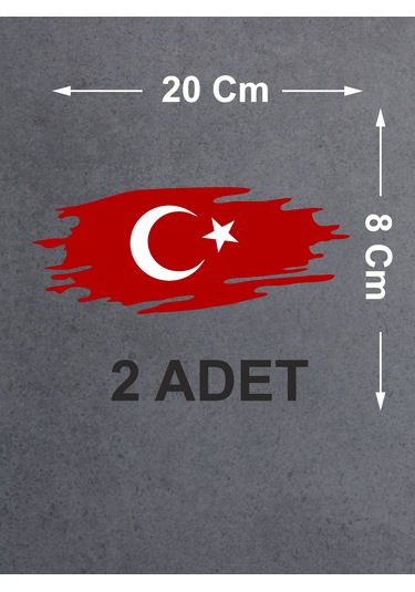 Yırtıklı Tırtıklı Türk Bayrağı, Ayyıldız, Araba Oto Motosiklet Karavan Sticker 02516 20x8 Cm