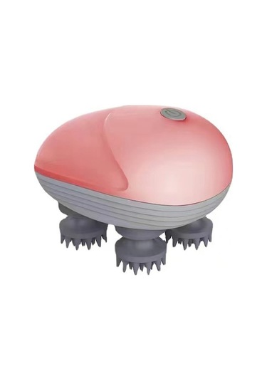 "taşınabilir Şarjlı Mini Kafa Masaj Aleti - 4 Başlıklı, 3 Hız Ayarlı, Yıkanabilir" Pembe Pembe