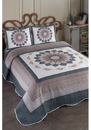 Gloria Mavi Çift Kişilik Kapitone Yatak Örtüsü Mavi Renk Tek Ebat Diğer