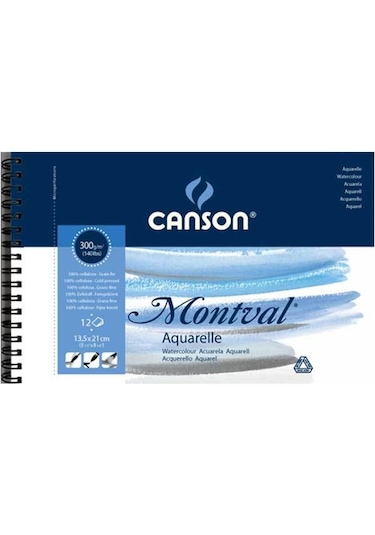 Canson Montval Suluboya Resim Defteri Spiralli 13.5x21 12yp 300 G
