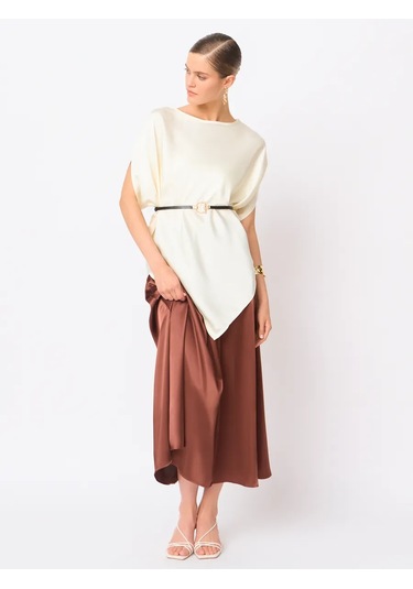 Vittoria Vicci Kemerli Uzun Şık Bluz 467213313 Açık Pembe