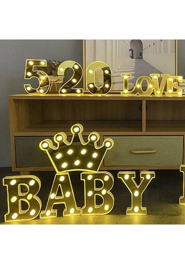 Konesam Led Rakamlı Dekoratif Işık - Sıcak Beyaz Sabit Aydınlatma, Doğum Günü, Parti Ve Özel Etkinlikler İçin Dekorasyon Aleti Pil Dahil Değil Diğer