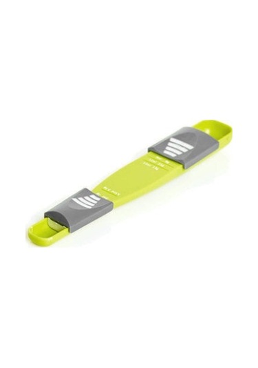 Ranyeek Bakımda 8 Seviye Ayarıyla İki Uçlu Plastik Ölçü Kaşığı - Un, Yağ, Baharat Ölçümü Yeşil