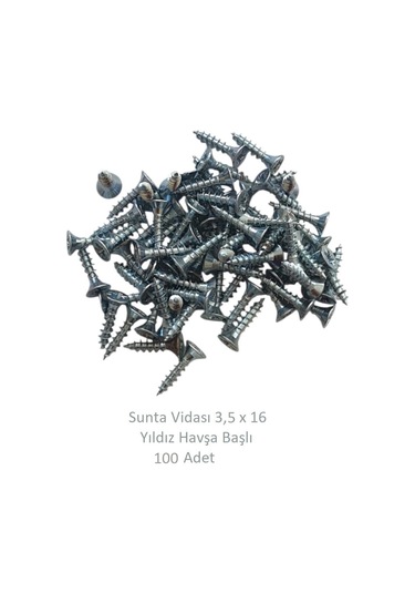 Sunta Vidası, 3,5 X 16 Mm, 100 Adet, Yhb Vida 3,5 x 16