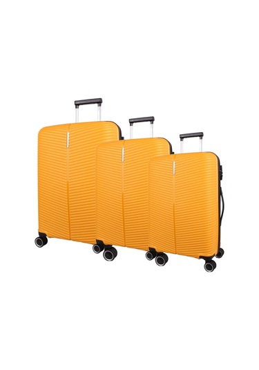 Bagacar Ultra Light Kırılmaz Silikon 3 Lü Valiz Seti Sarı