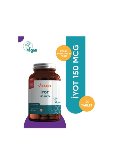 Vitago Premium 150 Mcg İyot İçeren Takviye Edici Gıda 120 Tablet
