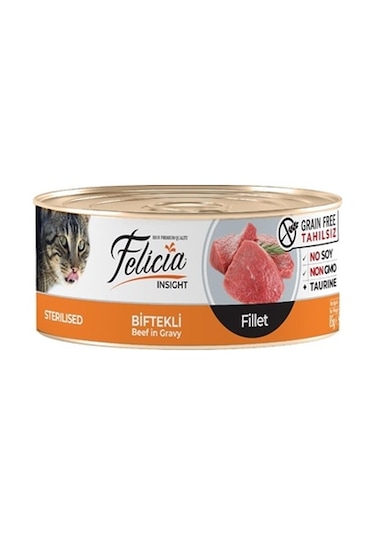 Felicia Tahılsız Sterilised Biftekli Fileto Konserve Yetişkin Kedi Maması 85 G