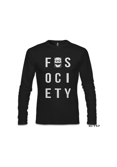 Mr. Robot - Fsociety Logo Siyah Erkek Sweatshirt