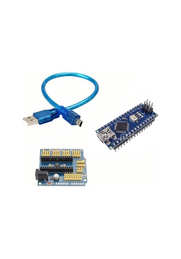 Arduino Ikili Set Klon Arduino Nano Ch340 Çip Nano Shield