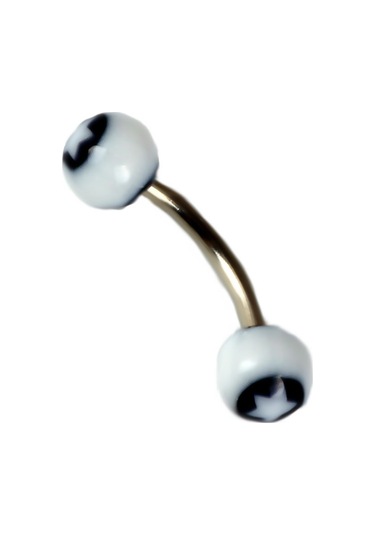 Tdgr00879 Curved Barbel 316 L Bioplast Piercing K7 Çok Renkli