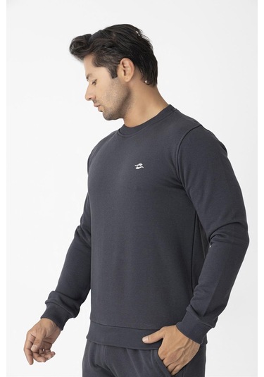 Erkek Pamuklu Kışlık Spor Sweatshirt Antrasit