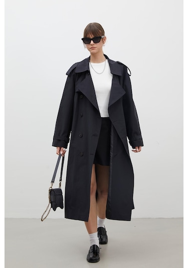 Manuka Kopenhag Oversıze Trençkot Siyah
