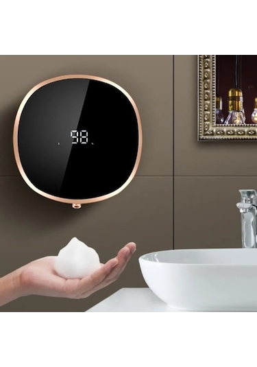 Tongxida Siyah Akıllı Sabunluk 280ml Fotoselli Hareket Sensörü Yıkama El Cihazı 1200mah Duvara Monte Sıvı Sabunluk Siyah