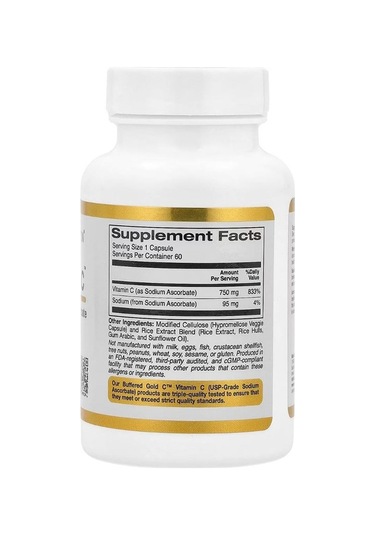 Buffered Gold C 750 Mg 60 Kapsül