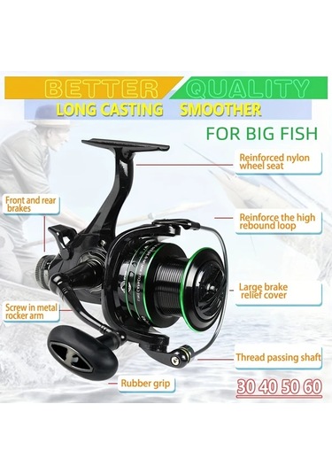 Fochsia Bakawa 4000 Series Çift Frenli Güçlü Sağlam Olta Makinesi Yemleme Makarasi Snk