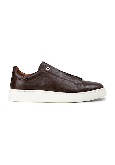 Deery Erkek Hakiki Deri Kahverengi Gizli Bağcıklı Sneaker - 04444mkhve01