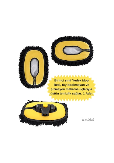 Yeni Tasarım Teleskopik Saplı Araç Yıkama Süpürgesi Fırçasının Yedek Mop Başlığı Bezi - 1 Adet