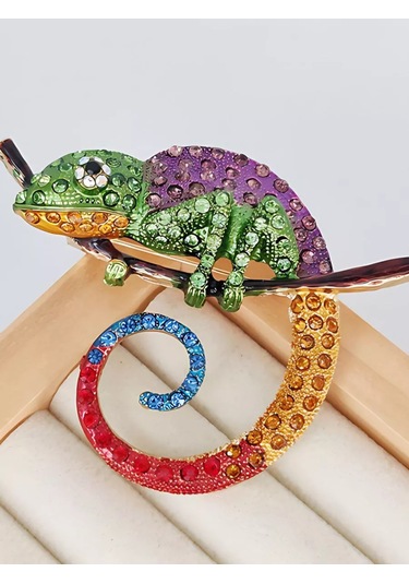 Bijoubijou Broş Bijuteri Bukalemun 251814784 Yeşil