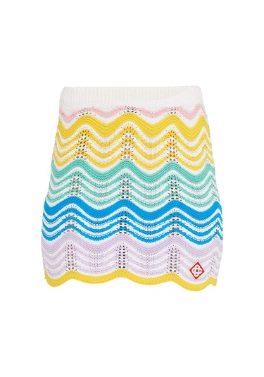 Casablanca Dalgalarla Örgü Etek Multicolor