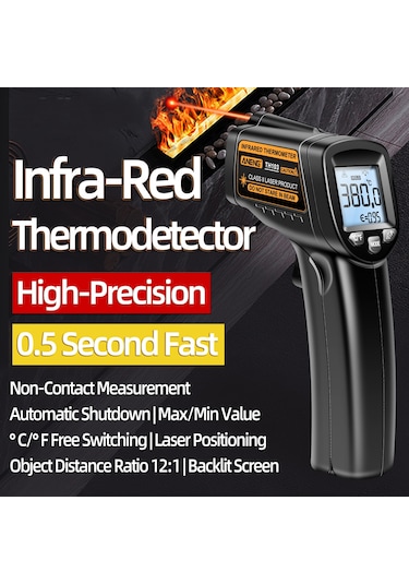 Maiyame Aneng Th103 Entegre Enstrüman -20 C 380 C Sıcaklık Ölçer, Entegre Ve Ev Kullanıma Uygun, Lcd Ekranlı, Pil Dahil Değil, Siyah